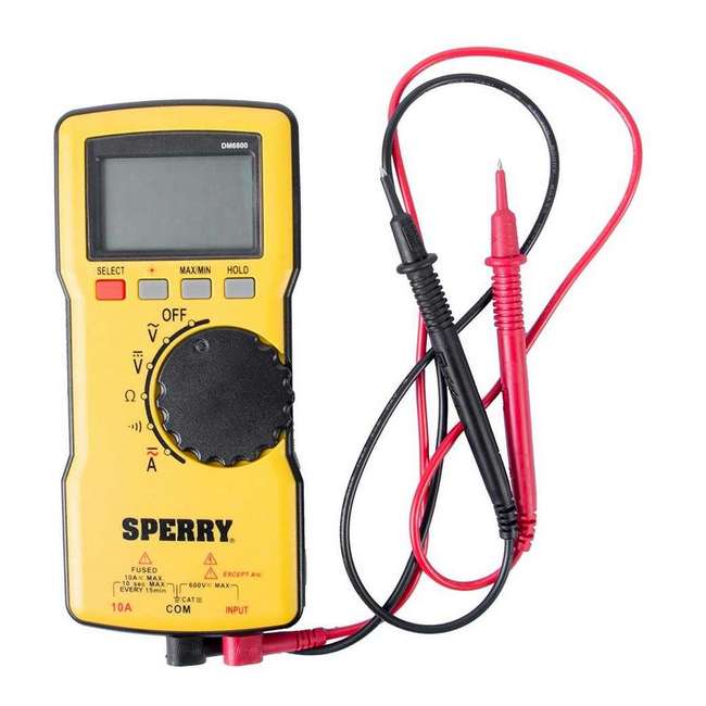 Autoranging 600V AC/DC Yellow Digital Thin Multimeter Sperry Instruments DM6800 10A Autoranging 600V AC/DC Yellow Digital Thin Multimeter Sperry Instruments DM6800 10A